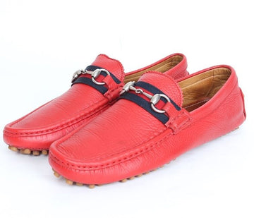 Gucci Web Detail Horsebit Driving Loafer Red 9 (280) 156924424