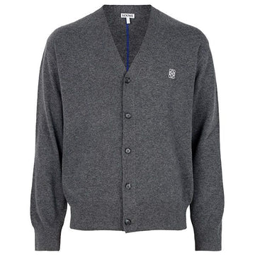 Loewe Gray Anagram V-Neck Wool Cardigan 156928846 [P]