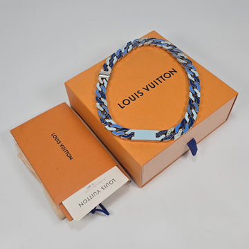 LOUIS VUITTON Virgil Abloh Blau Cuban Chain Halskette 156930069