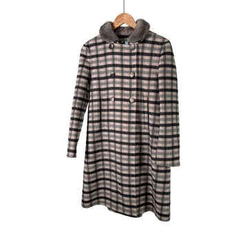 PRADA Damen Wolle Minkshearling Karottenmantel Beige P625DP 156930201