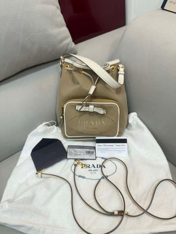 Prada Jacquard Bucket Bag 156932427