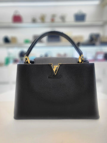 LOUIS VUITTON Tote Bag aus Taurillon Leder in Schwarz mit Innenchip 36x23x14cm 156932702