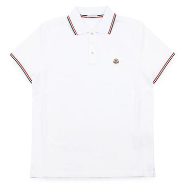 MONCLER ストライプカラーPK半袖シャツ(ホワイト) 8A70300 84556 001 152919801