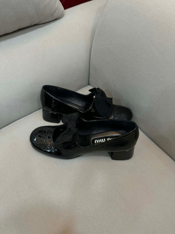 Miu Miu Patent Ribbon Flat Shoes Size 36 156933641