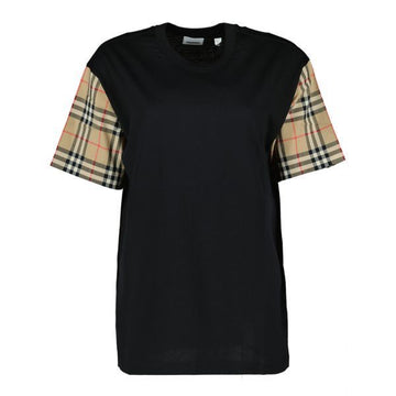 BURBERRY Vintage Check Sleeve Baumwoll Oversized T-Shirt 156933707