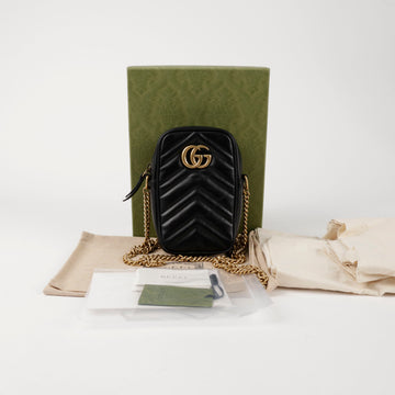 Gucci GG Marmont Matelassé Mini Shoulder Bag Black 156489594