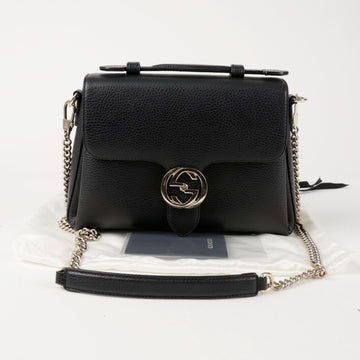 GUCCI Interlocking Leder Top Handle Ketten Schultertasche Schwarz 156515824