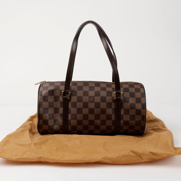LOUIS VUITTON Papillon 30 Damier Ébène Canvas Tote Bag 156584033