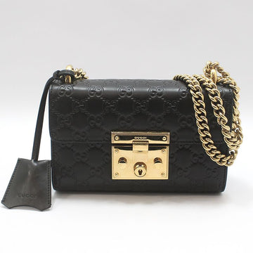 GUCCI Paddock Schultertasche mit Ketten in Schwarz 409487 156934023