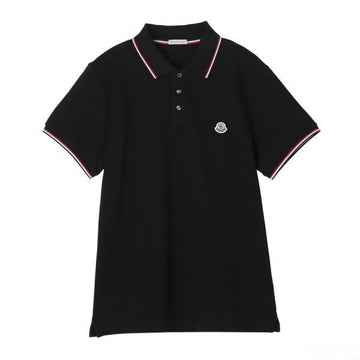 MONCLER 3-Farben Trimming Baumwolle Piqué Polohemd 156935754