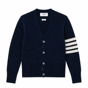 THOM BROWNE Schrägarm Mohair Tweed Cardigan DUNKELBLAU stamp: MKC084A 00278 1000000505 29558966