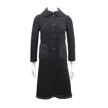 Prada Wool Alpaca Collar Black Coat 24493390 156939443