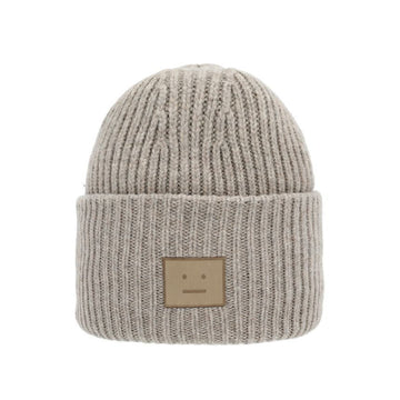 Acne Studios Beanie C40424 GREIGE MELANGE Face Logo Patch Beanie 149351765