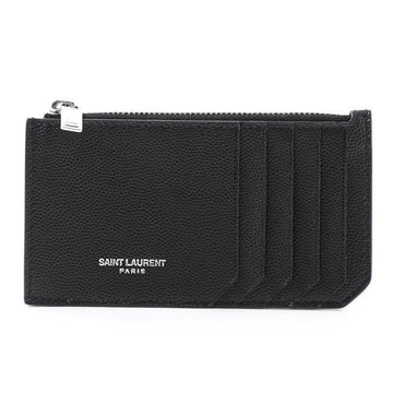 Saint Laurent Caviar Classic Logo Zipper Card Holder Black BTY0N 1000 35508779
