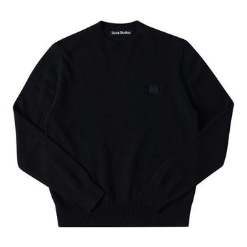 ACNE STUDIOS Strickpullover C60042 SCHWARZ mit Patch für Herren 41321346