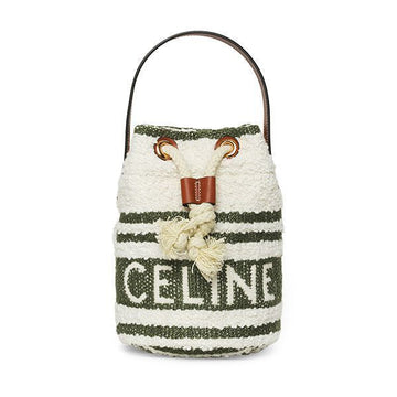CELINE Taschen 196532ECH 15KZ Tinte Drawstring Streifen Textil Eimer Damen Schultertasche 86681087