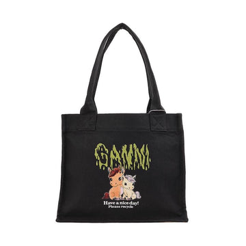 Ganni Large Shopper Bag with Pony Print 156942072