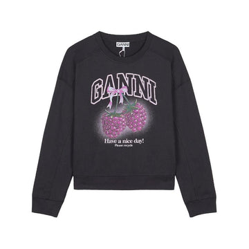 GANNI Raspberry Crewneck Sweatshirt 156942099