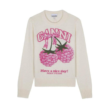 GANNI Damen Grafik-Wollstrick A1070275 135 SS26 156942106