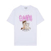 GANNI 女性用ベーシックコットンジャージTシャツ 156942110 [P]