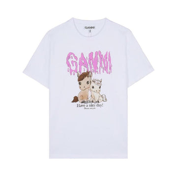 Ganni Basic Cotton Jersey T-Shirt 156942110