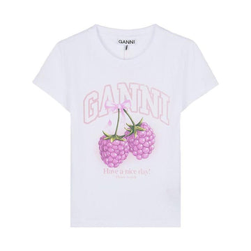 Ganni Raspberry Babyfit T-shirt 156942112