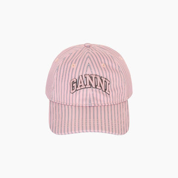 GANNI Cap mit Streifenmuster in rosa 156950080