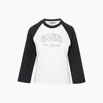 GANNI ベーシックレギュラーベースボールロングスリーブ 156950112