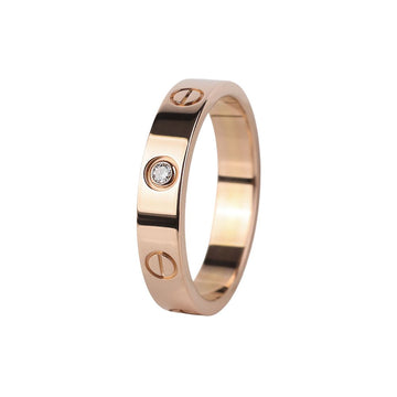 Cartier Pink Gold 1P Diamond Mini Love Ring 56 (Overseas Warranty) 37225 156952631