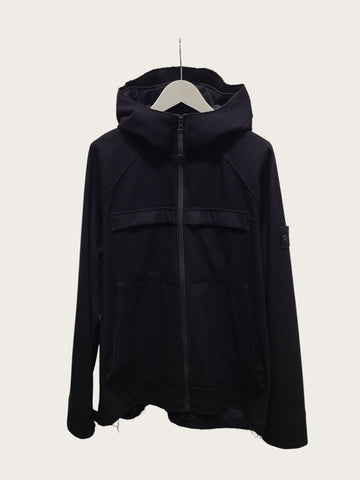STONE ISLAND Schwarze Wappen Ghost Piece Woll-Hoodiejacke 156954988