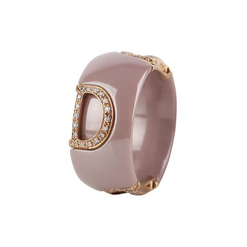 Damiani Pink Gold Diamond Ceramic Diacon Ring 51 Size 37280 156955215