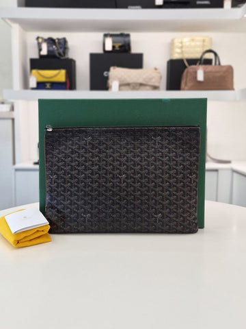 Goyard Sena GM Clutch Bag Black Tan APMSENAT2 156955951
