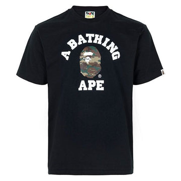 BAPE Kollektiv-T-Shirt mit Camouflage in Schwarz-Grün 001TEM301031M 156956945