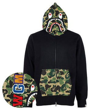BAPE Hooded Zip Jacket mit Shark-Motiv 001ZPM301301M 156957025