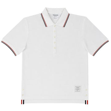 THOM BROWNE クラシックピケストライプ半袖ポロシャツ MJP156G 34329308