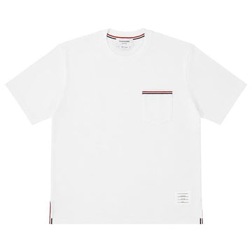 THOM BROWNE MJS183A / RWB Dreistreifen Streifen Pocket Kurzarm T-Shirt 34881903