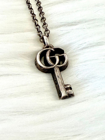 Gucci Silver Double G Key Necklace (627757) 156959227