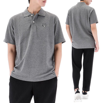Maison Kitsune Fox Head Patch Polo Short Sleeve T-Shirt 26SS PM00210KP0001 GREY 156959374