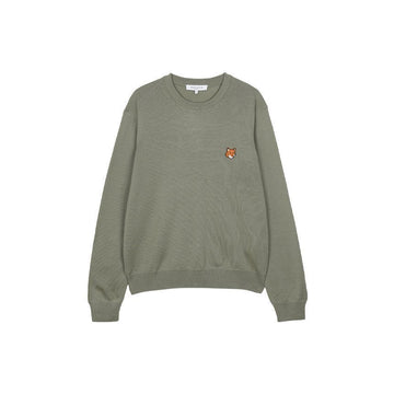 Maison Kitsune Unisex Fox Head Merino Regular Jumper Knit Laurel Green PM00801KT1181-P131 144106742