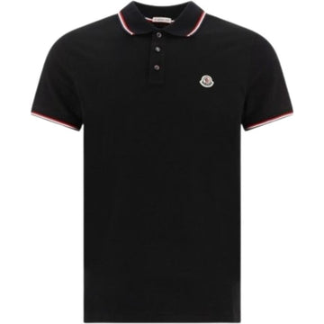 MONCLER Logo-Patch Poloshirt in Marineblau 141479095