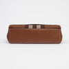 Burberry Exaggerate Check Leather Note Crossbody Bag Brown 156489200 [P]