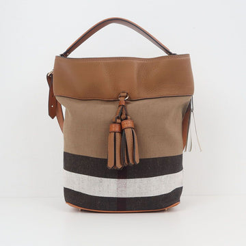 BURBERRY Ashby Medium Canvas Check Hobo Bag Braun 3982937 156960716