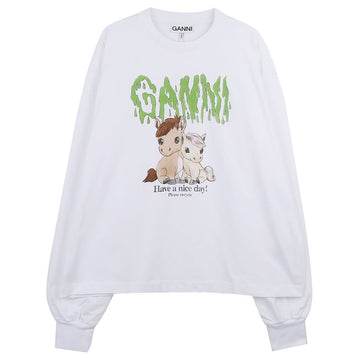 GANNI ベーシックコットンジャージTシャツ 156973089