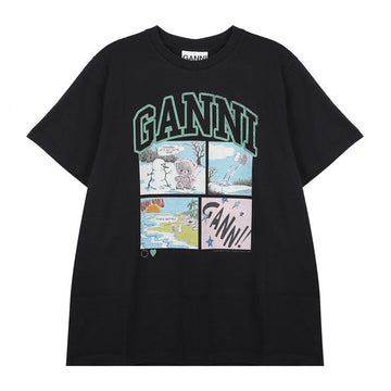 GANNI Basic Cotton Jersey Bear Comic T-Shirt 156973118