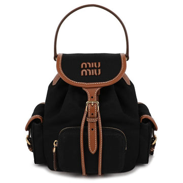 Miu Miu Canvas Leather Backpack 156973212