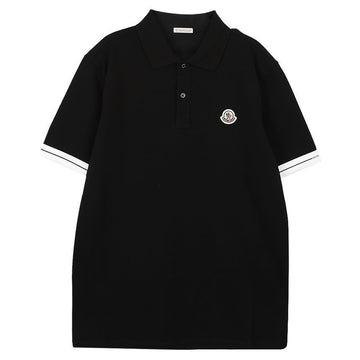Moncler Logo Patch Cotton Pique Polo Shirt 8A00027-89ALK-999 156973191