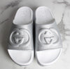 Gucci Interlocking G Slide Sandals Metallic Silver 39(260) 156974351 [P]