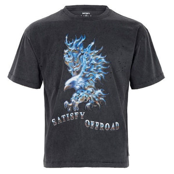 SATISFY Aged Black Eagle Distressed Mosetech T-Shirt 156974935