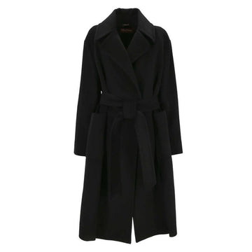MaxMara Belted Wool Coat Black 2360161439 013 60317220