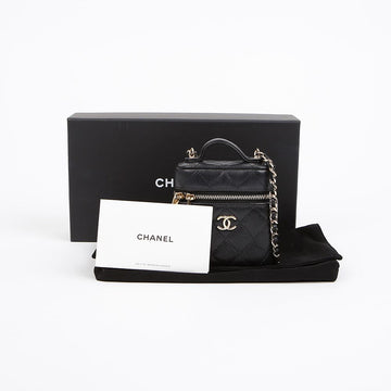 CHANEL Handle Mini Vanity Chain Caviar Mini Bag Black with Gold Hardware 156721803